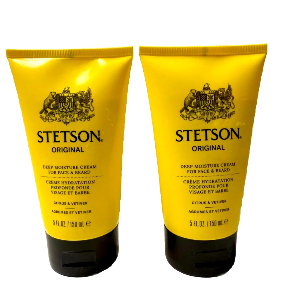 2 Pk Stetson Original Deep Moisture Cream For Face & Beard Citrus & Vetiver 5oz